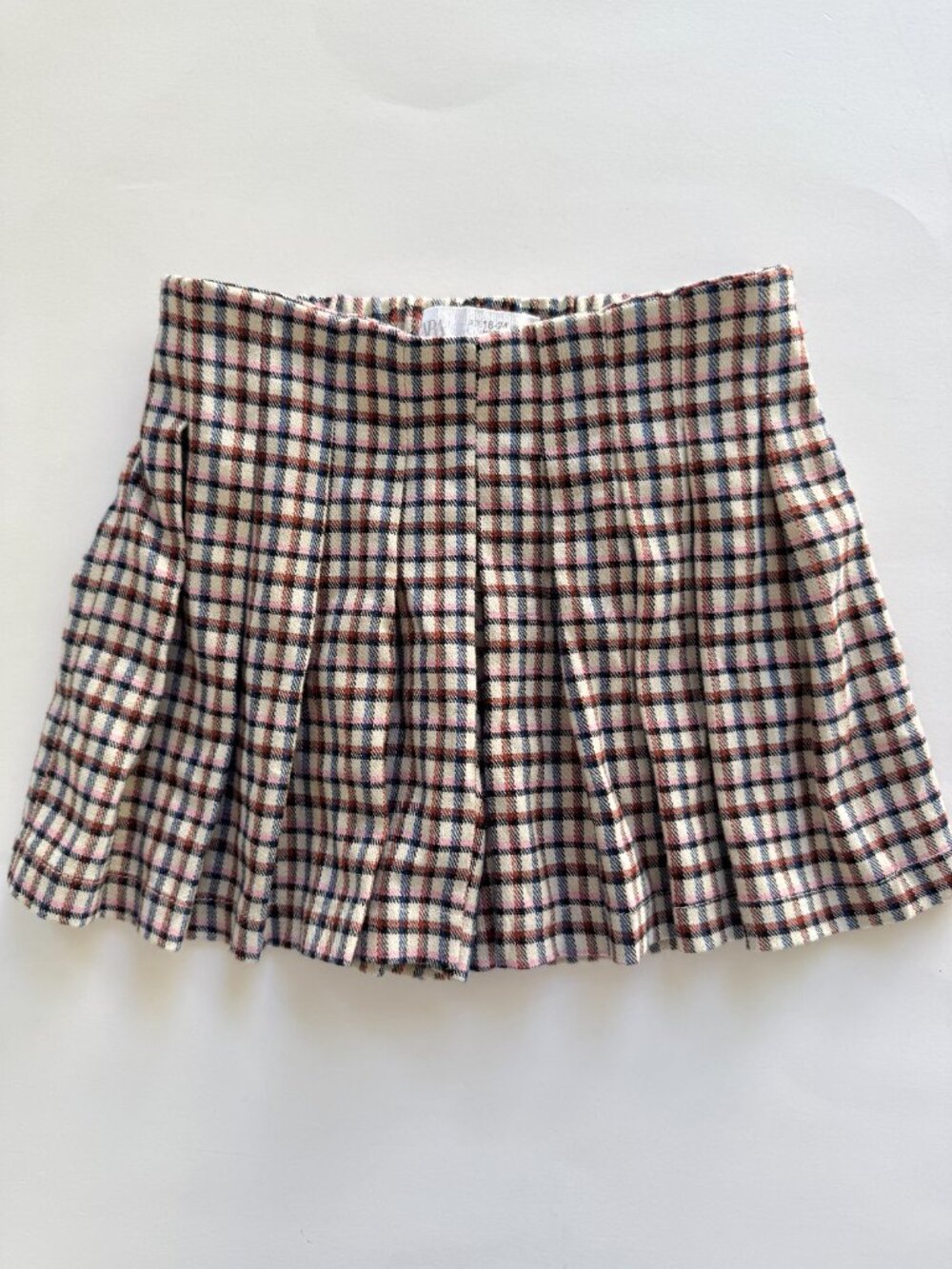Zara Baby Girls Plaid Pleated Skort Shorts 18-24M